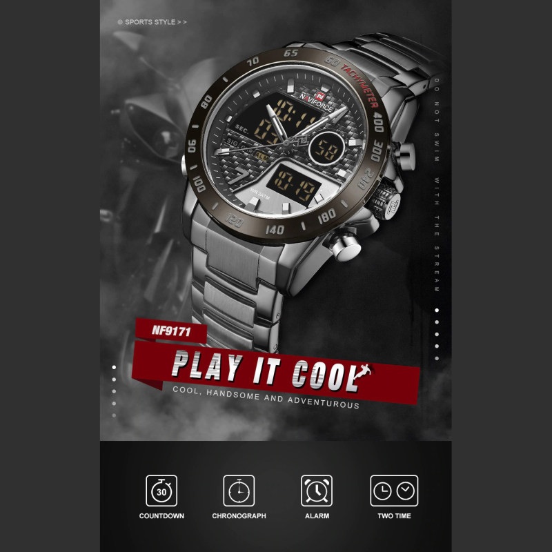 ساعت مچی عقربه‌ای مردانه نیوی فورس مدل nf9171