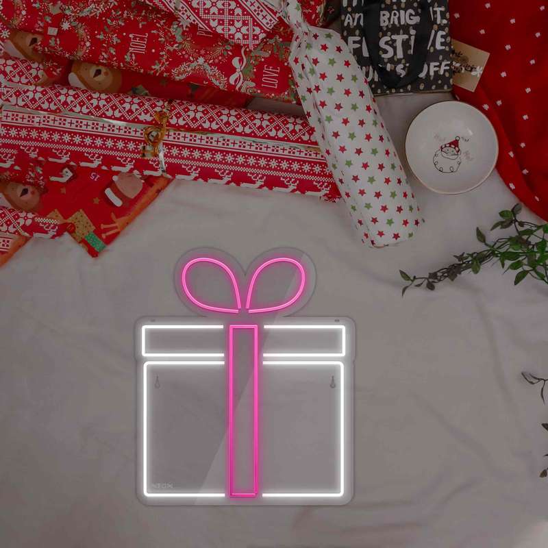 چراغ دیواری نئون دیزاین طرح Gift-Box_PN