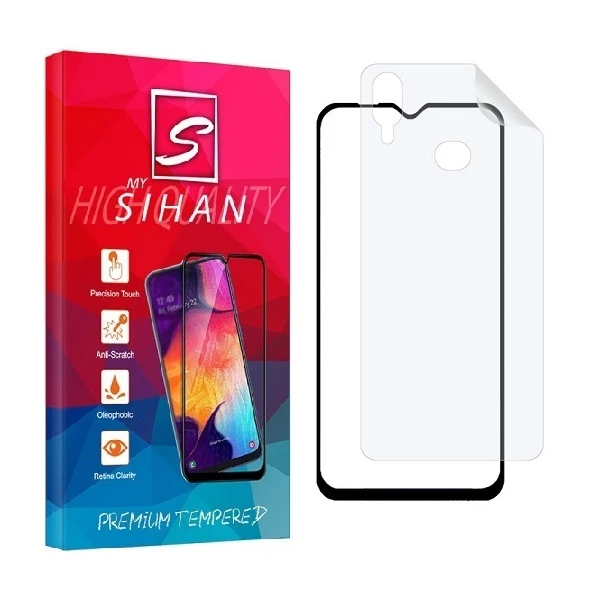 محافظ صفحه نمایش مای سیحان مدل 2FN مناسب برای گوشی موبایل سامسونگ Galaxy A20 به همراه محافظ پشت گوشی