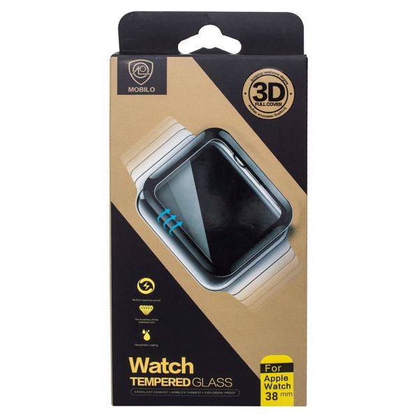 محافظ صفحه نمایش شیشه ای موبیلو مدل Full Cover مناسب اپل واچ سایز 38 میلی متر محافظ صفحه نمایش شیشه ای موبیلو مدل Full Cover مناسب اپل واچ سایز 38 میلی متر