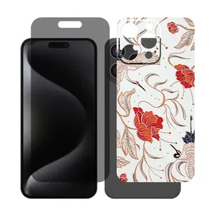 Glass Together model privacy screen protector Suitable for Apple iPhone 16 Pro Max mobile phone with back cover sticker