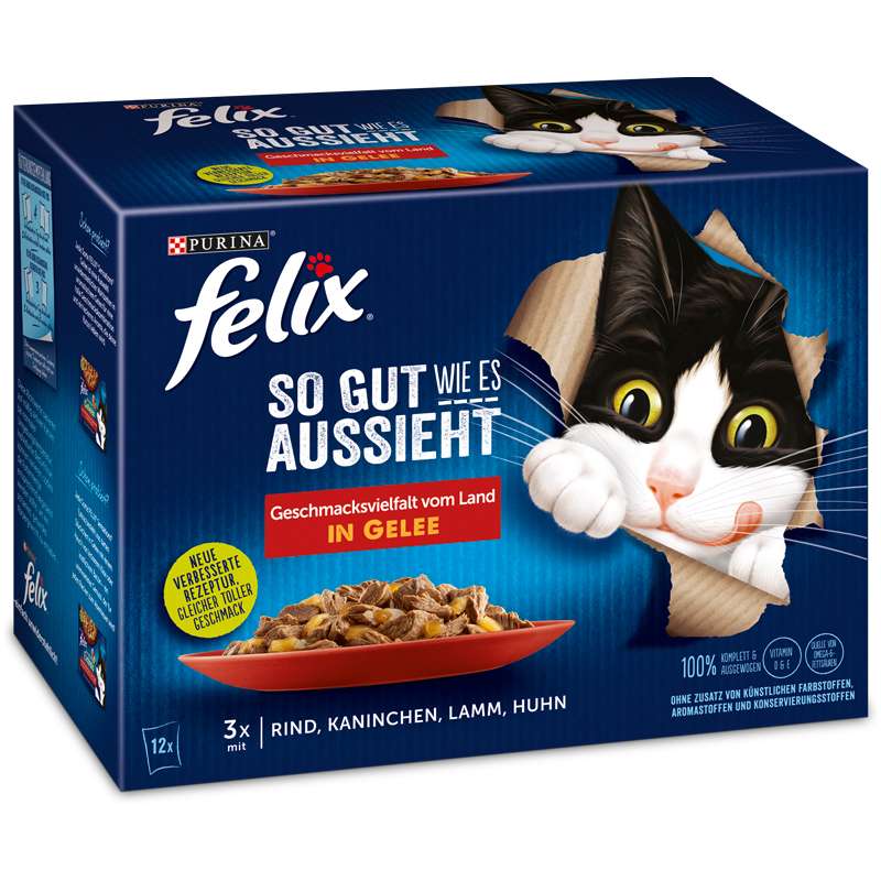 پوچ گربه بالغ فلیکس مدل MIX وزن 1020 گرم بسته 12 عددی
