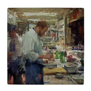 کاشی کارنیلا طرح نقاشی آشپزها مدل لوحی کد klh1833