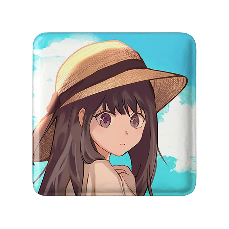 مگنت خندالو طرح تاکینا انیمه لیکوریس ریکویل Lycoris Recoil  مدل مربعی کد 23025