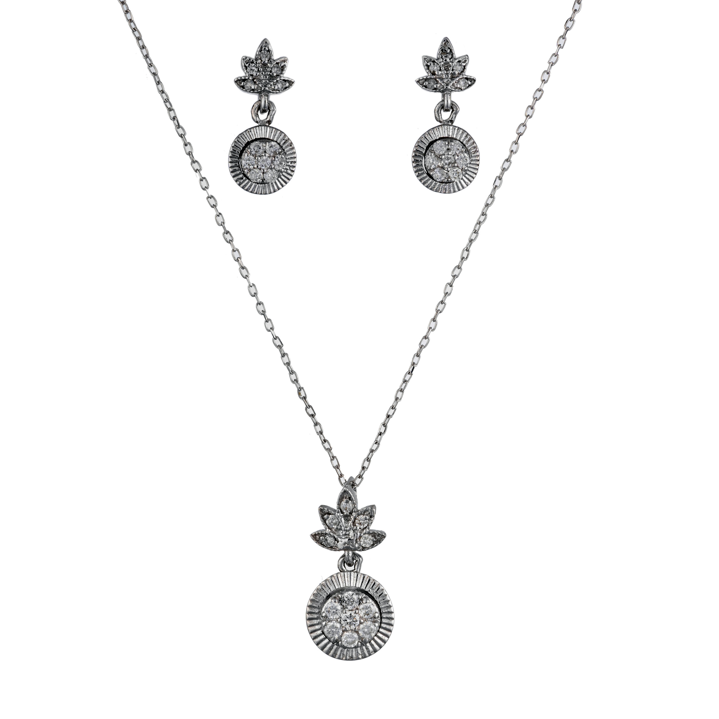 نیم ست نقره زنانه جواهری سون مدل 2827