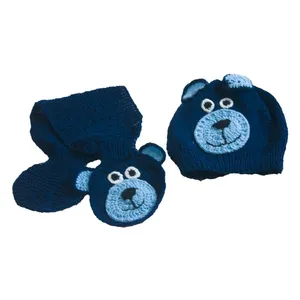 ست کلاه و شال گردن بافتنی بچگانه مدل 21678 