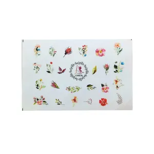 استیکر طراحی ناخن مدل گل آبرنگی کد 036