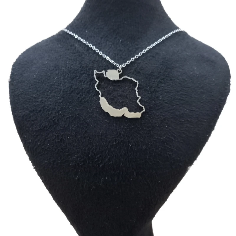 گردنبند زنانه مدل استیل نقشه ایران0033