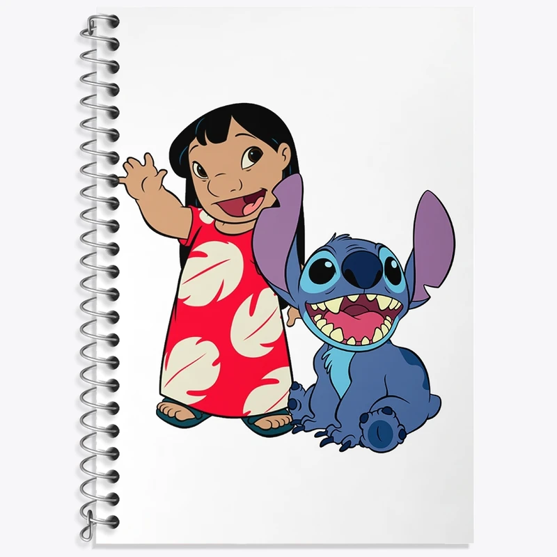 دفتر زبان 50 برگ خندالو مدل سه خط طرح لیلو و استیچ کد 37194