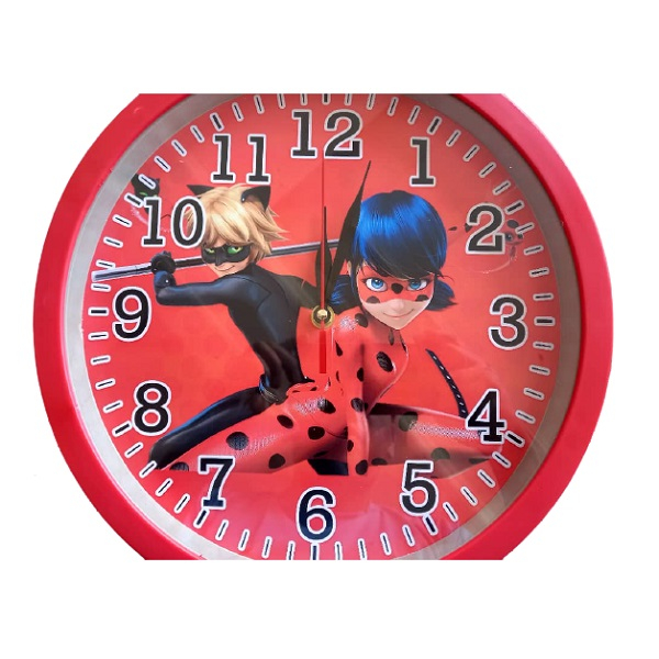 ساعت دیواری کودک مدل دختر کفشدوزکی و پسر گربه ای