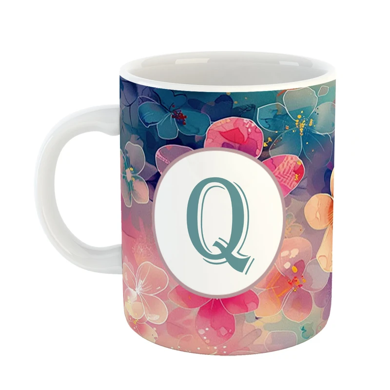 ماگ پادآفرین مدل فانتزی طرح حرف Q کد 20