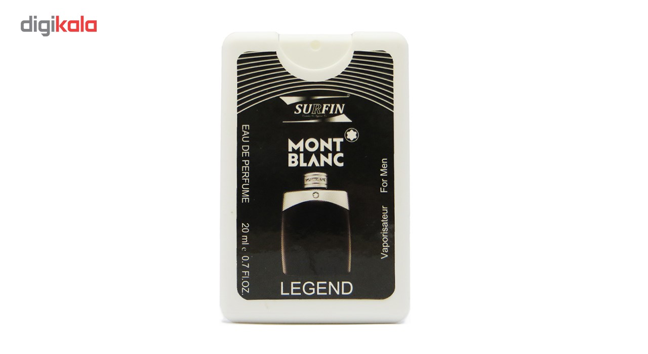 عطر جیبی مردانه سورفین مدل Mont Blanc Legend حجم 20 میلی لیتر