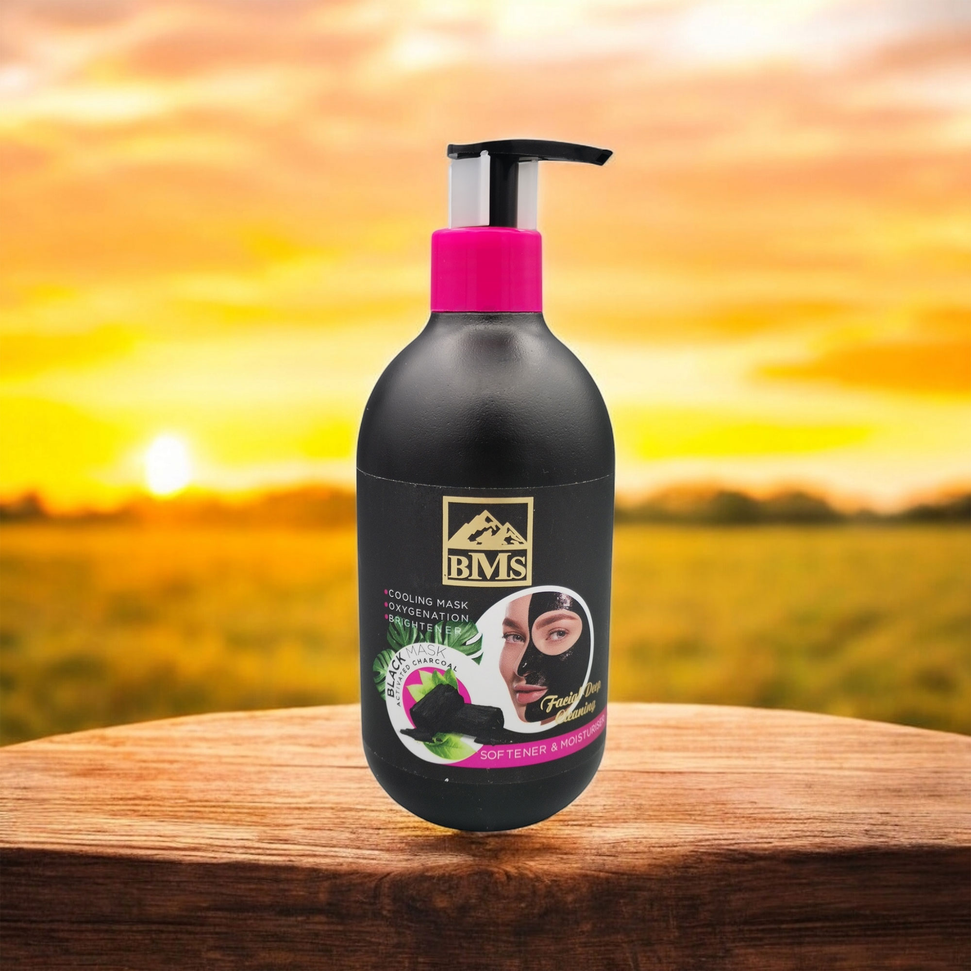 ماسک صورت بی ام اس مدل زغالی حجم 300 میلیلیتر مجموعه دو عددی