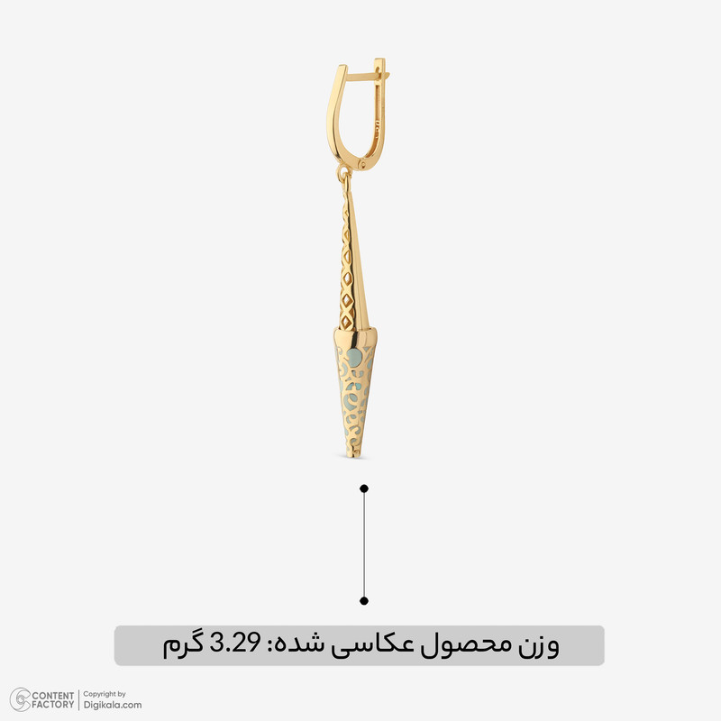 گوشواره کلیپسی طلا 18 عیار زنانه گلدم مدل E255017 - 4