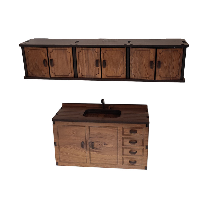 ساختنی مدل کابینت و سینک ظرفشویی کد TH-09 مجموعه 2 عددی