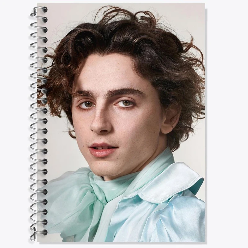 دفتر زبان 50 برگ خندالو مدل سه خط طرح تیموتی شالامی Timothée Chalamet کد 19283