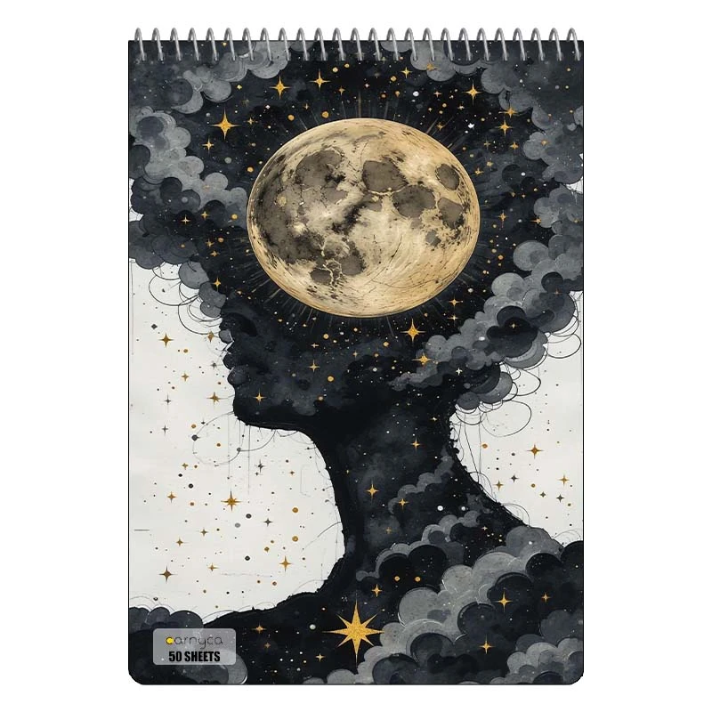 دفتر نقاشی 50 برگ سیمی کارنیکا طرح ماه Moon کد 72723