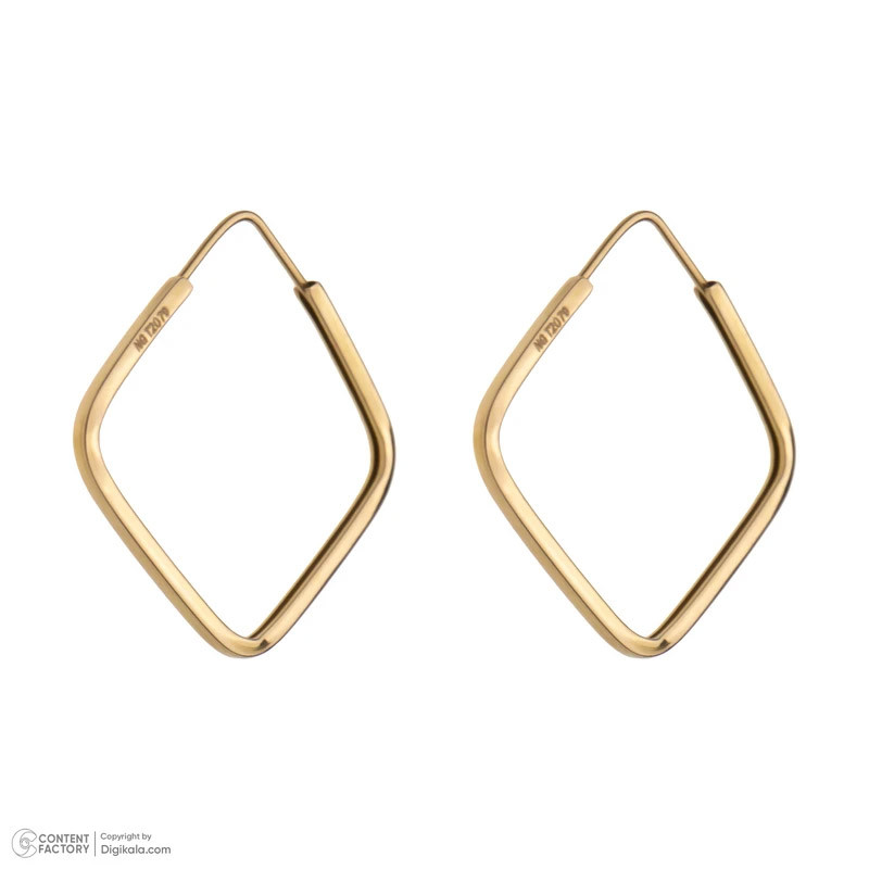 گوشواره طلا 18 عیار زنانه دوست خوب مدل مربع dk526  - 4