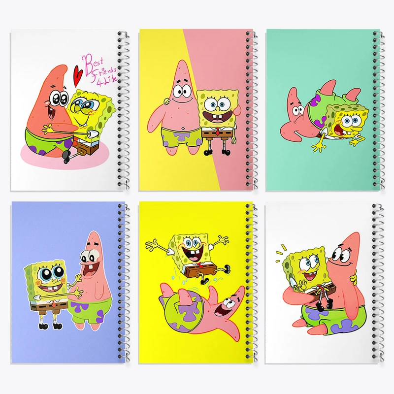 دفتر مشق 50 برگ خندالو طرح باب اسفنجی و پاتریک کد 233 مجموعه 6 عددی