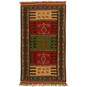گلیم دستبافت دو متری کد 991092