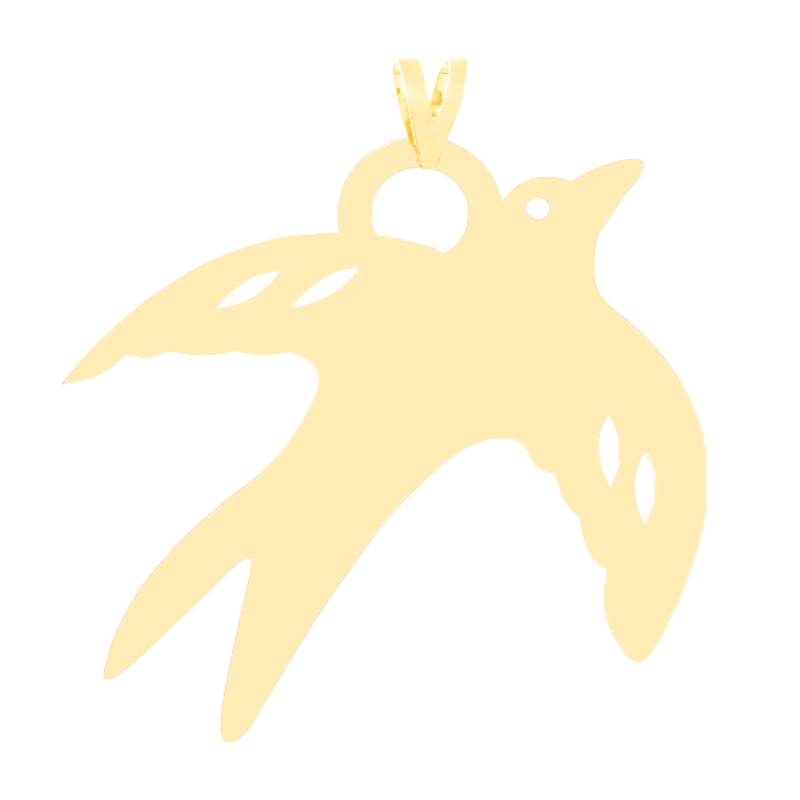 آویز گردنبند طلا 18 عیار زنانه کرابو طرح پرنده مدل Kr3054