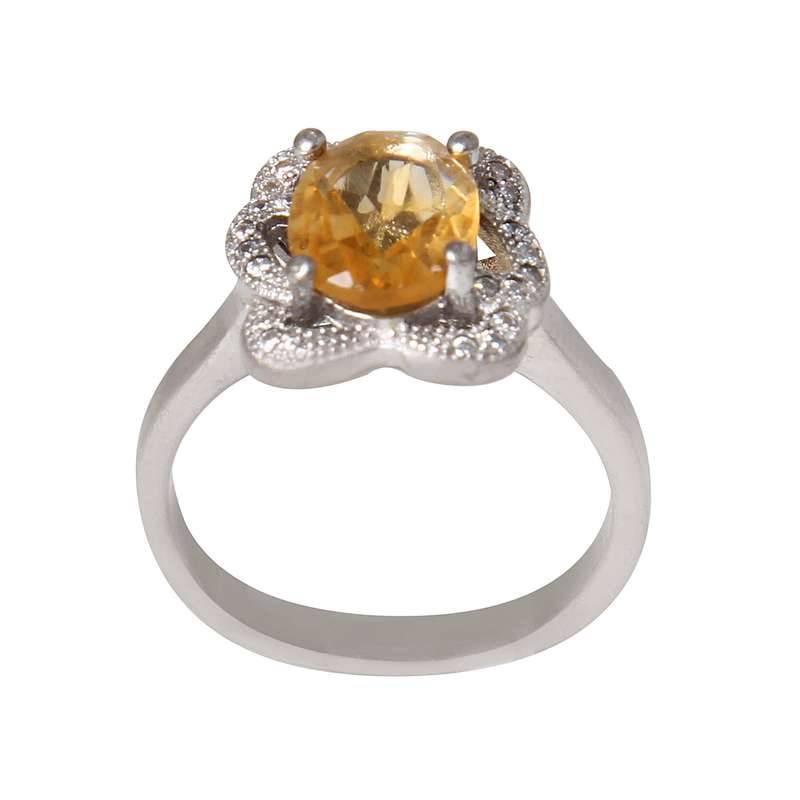 انگشتر نقره زنانه مدل سیترین کد AWR_860