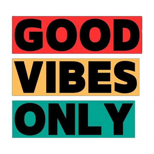 استیکر پارچه و لباس پاد آفرین مدل GOOD VIBES ONLY کد 406