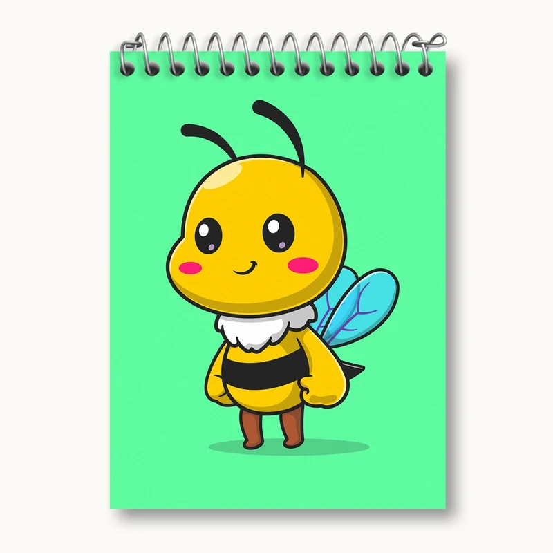 دفتر یادداشت 50 برگ خندالو مدل حیوانات بامزه زنبور کد 29684