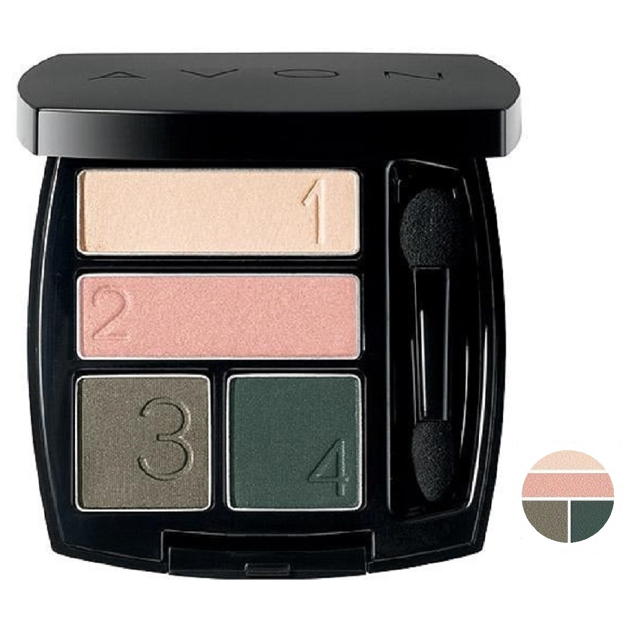 سایه چشم آون مدل Avon True Color Multi-Finish Eyeshadow Quad رنگ Emerald Cut