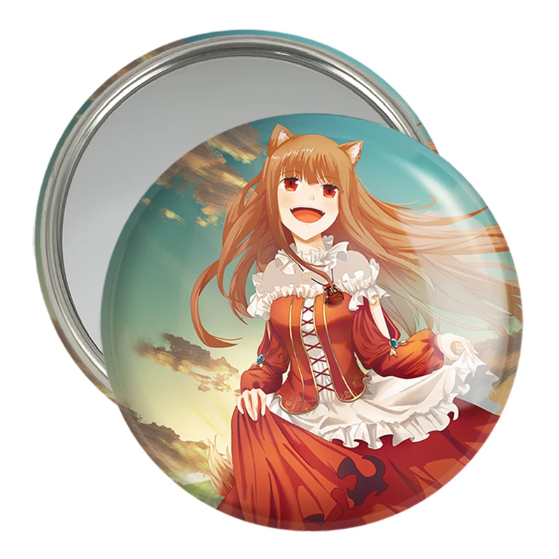 آینه جیبی خندالو مدل هولو انیمه ادویه و گرگ کد 36116