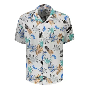 پیراهن آستین کوتاه یقه برگردان مردانه مدل هاوایی کد P-B-GH