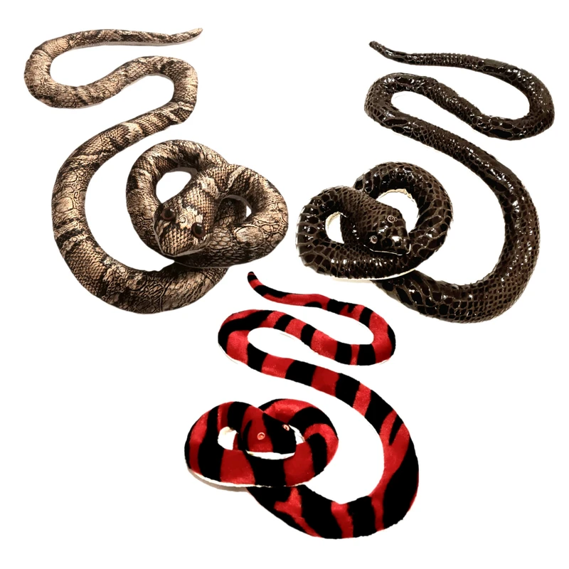 عروسک مدل مار تزئینی دکوری کد ST70511 طول 80 سانتی متر مجموعه سه عددی