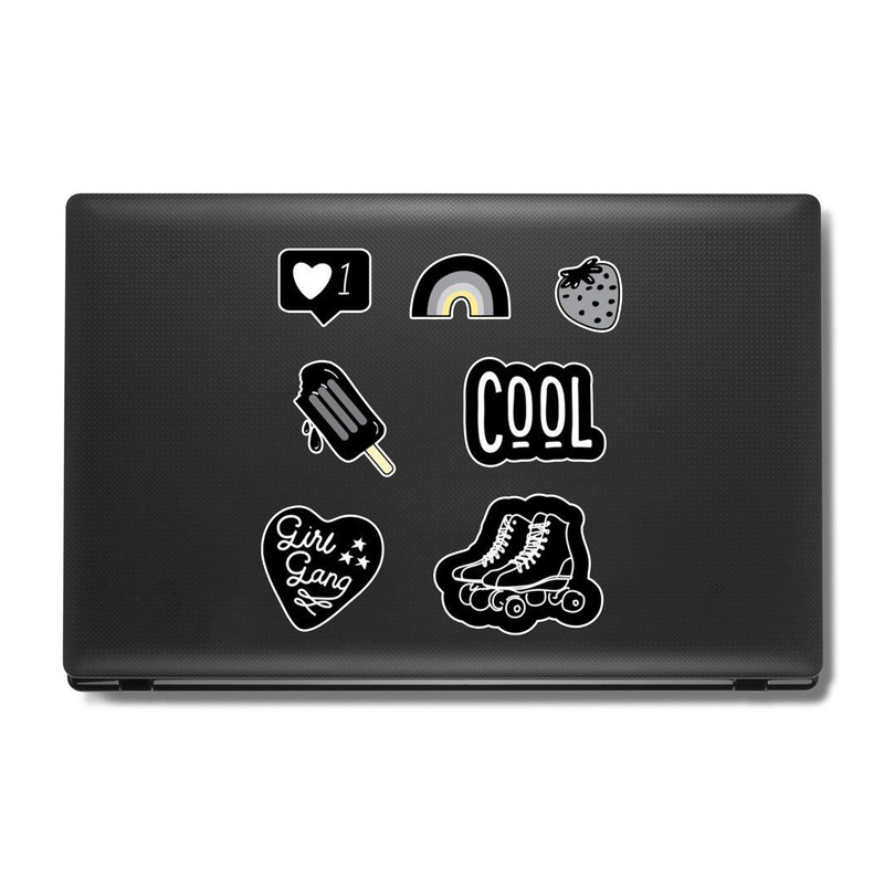 استیکر لپ تاپ و موبایل بووم طرح دختر گنگ کد 164 مدل Cool مجموعه 7 عددی