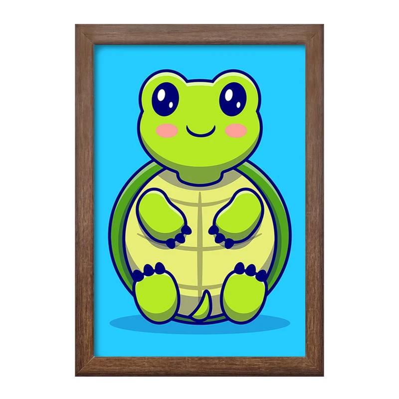 تابلو خندالو طرح  حیوانات بامزه لاکپشت کد 25425