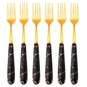 چنگال غذاخوری مدل سرامیکی طرح مرمر بسته 6 عددی