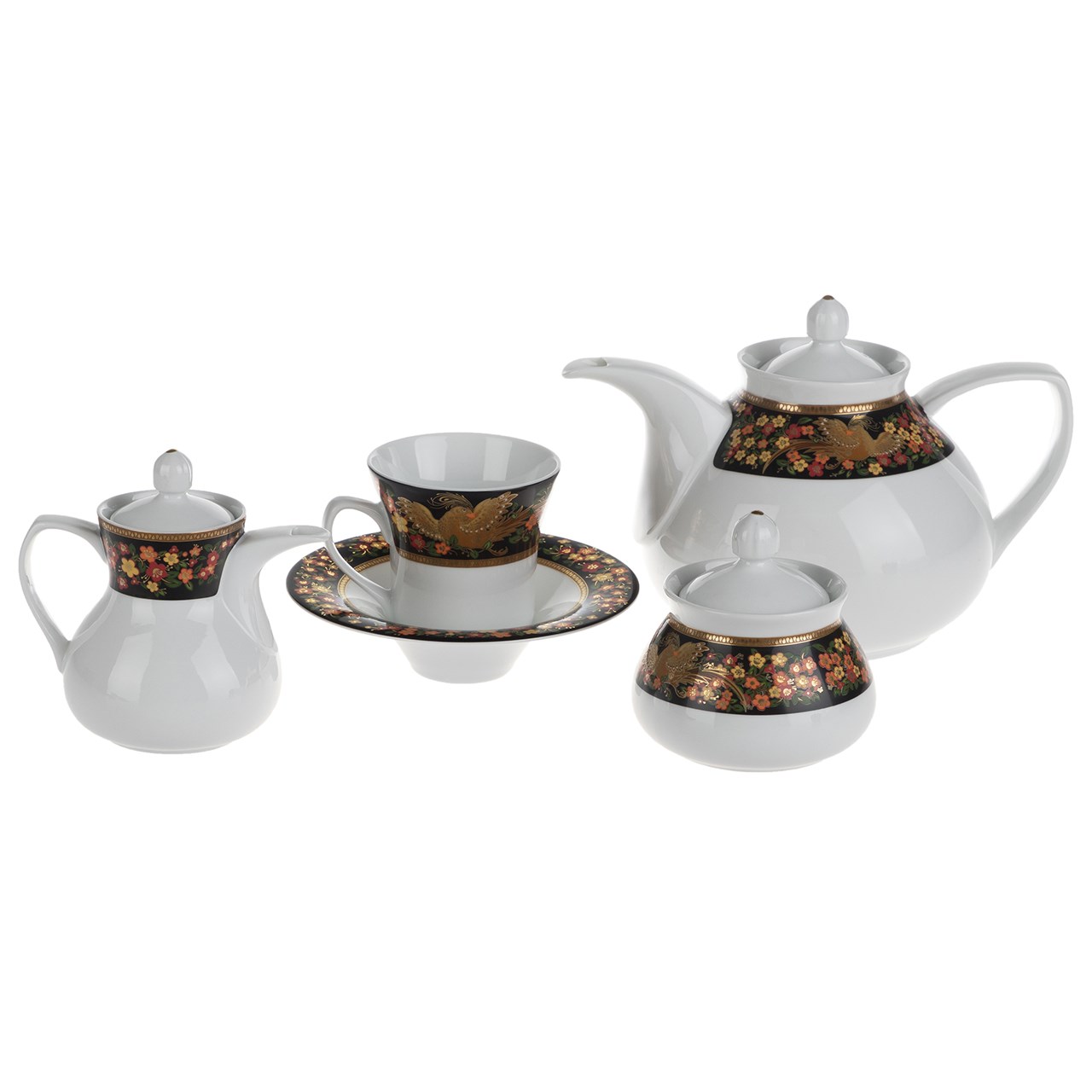 سرویس چای خوری 18 پارچه چینی زرین ایران سری شهرزاد مدل Simorgh درجه یک