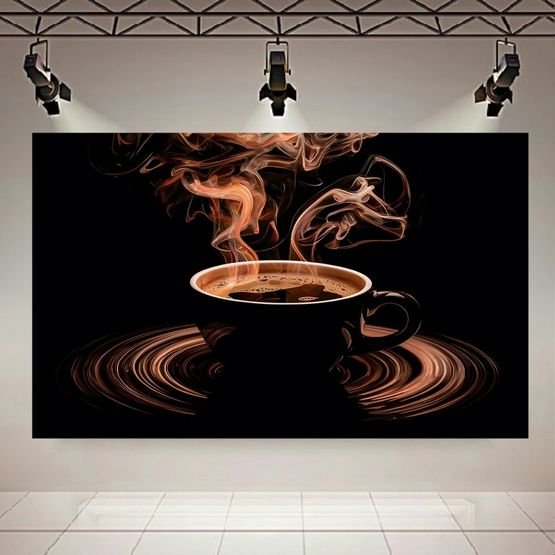 تابلو بوم طرح مخمل فنجان قهوه مدل داغ و تازه کد AR305484