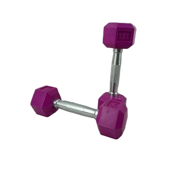 دمبل مدل شش ضلعی 3 کیلوگرمی بسته دو عددی