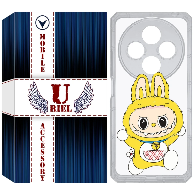 کاور یوریل قاب مدل Clear کد 122 طرح لبوبو Labubu مناسب برای گوشی موبایل شیائومی Redmi 14C / Poco C75
