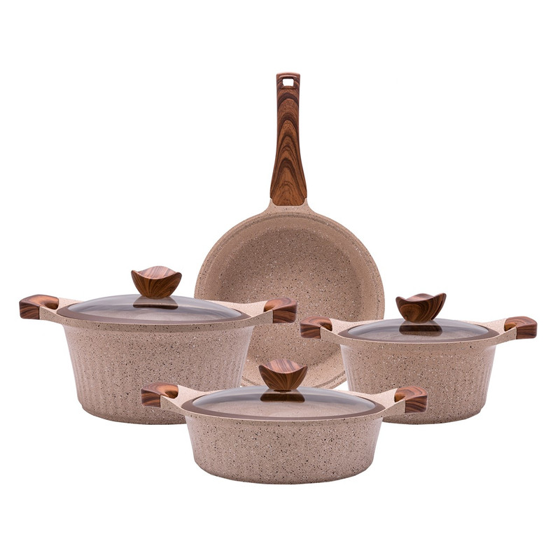 سرویس قابلمه 7 پارچه کاراجا مدل WOOD STONE