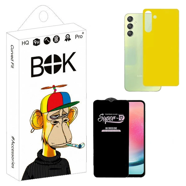 محافظ صفحه نمایش بوک مدل SuperD Guard مناسب برای گوشی موبایل سامسونگ galaxy A24 به همراه محافظ پشت گوشی