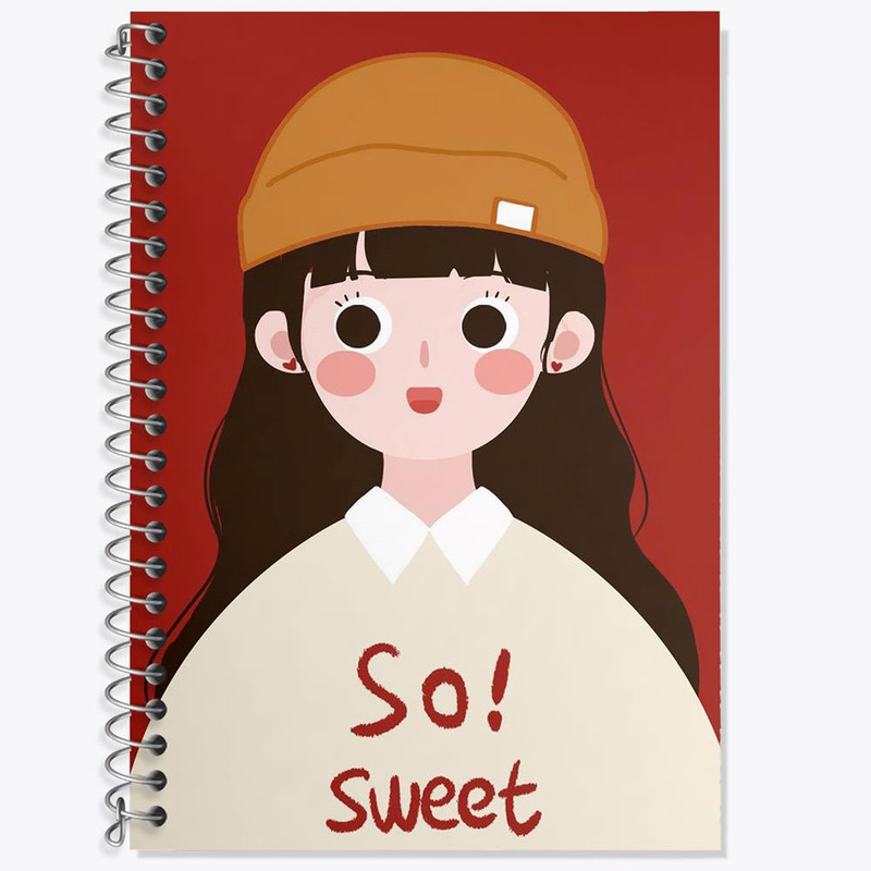 دفتر زبان 50 برگ خندالو مدل دو خط طرح دخترانه فانتزی کد 25745