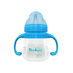 شیشه شیر تمام سیلیکون دکتر جین مدل B01 دسته دار نی دار ظرفیت 150 میلی لیتر