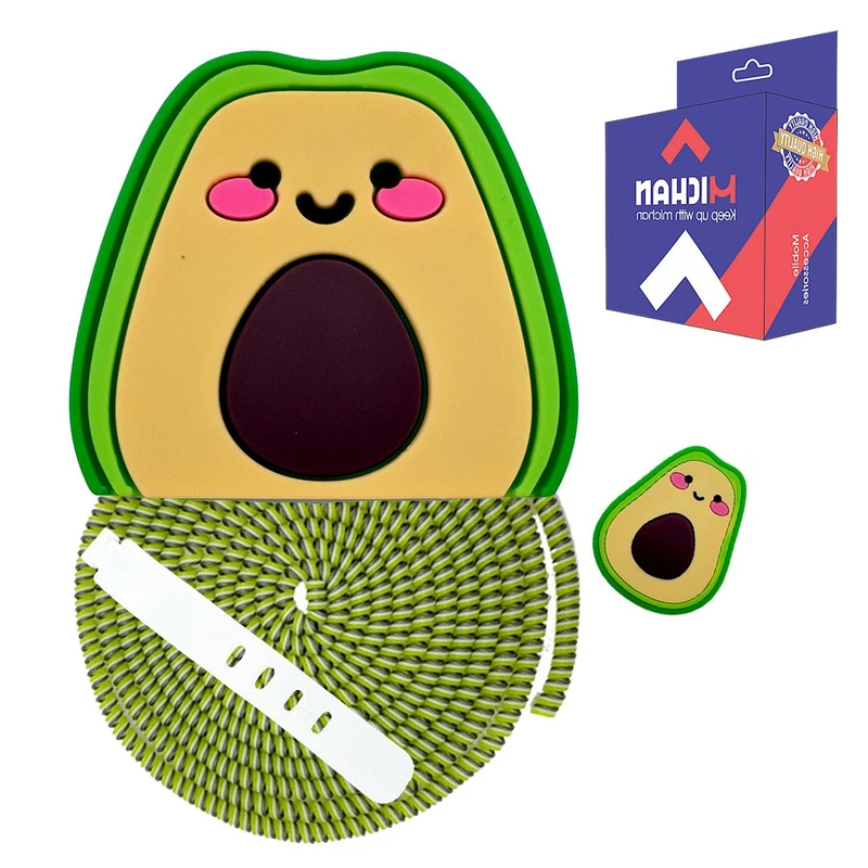 محافظ ٰشارژر میچان طرح آووکادو مدل شارژر اپل 2 پین مجموعه 4 عددی