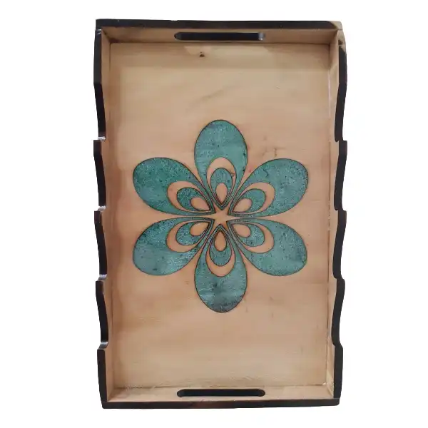 سینی چوبی طرح گل کد 013