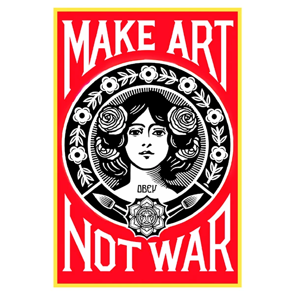 استیکر لپ تاپ و موبایل گوفی طرح هنر بسازید نه جنگ کد N90