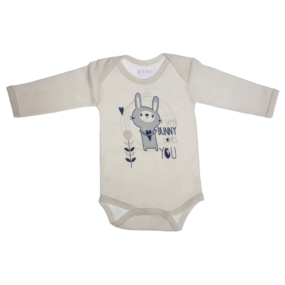 بادی آستین بلند نوزادی کد 72 رنگ سفید