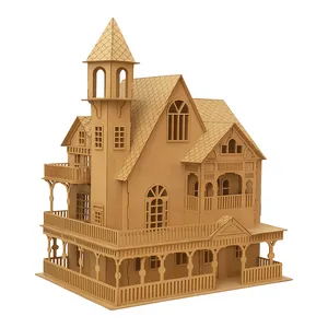 ساختنی 132 تکه مدل ماکت چوبی خانه کد M173