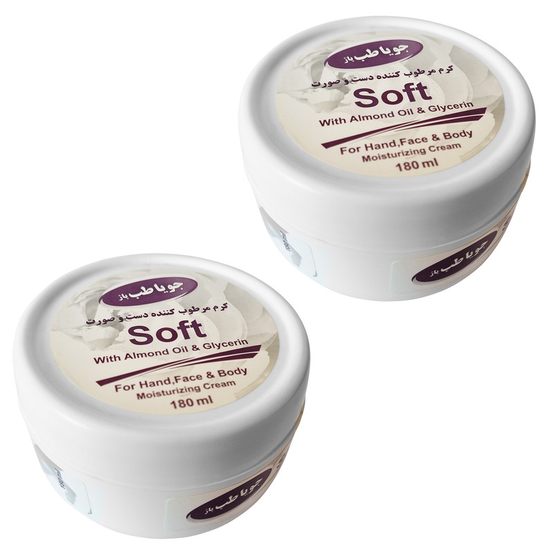  کرم مرطوب کننده جویا طب پاژ مدل Soft حجم 180 میلی لیتر بسته 2 عددی