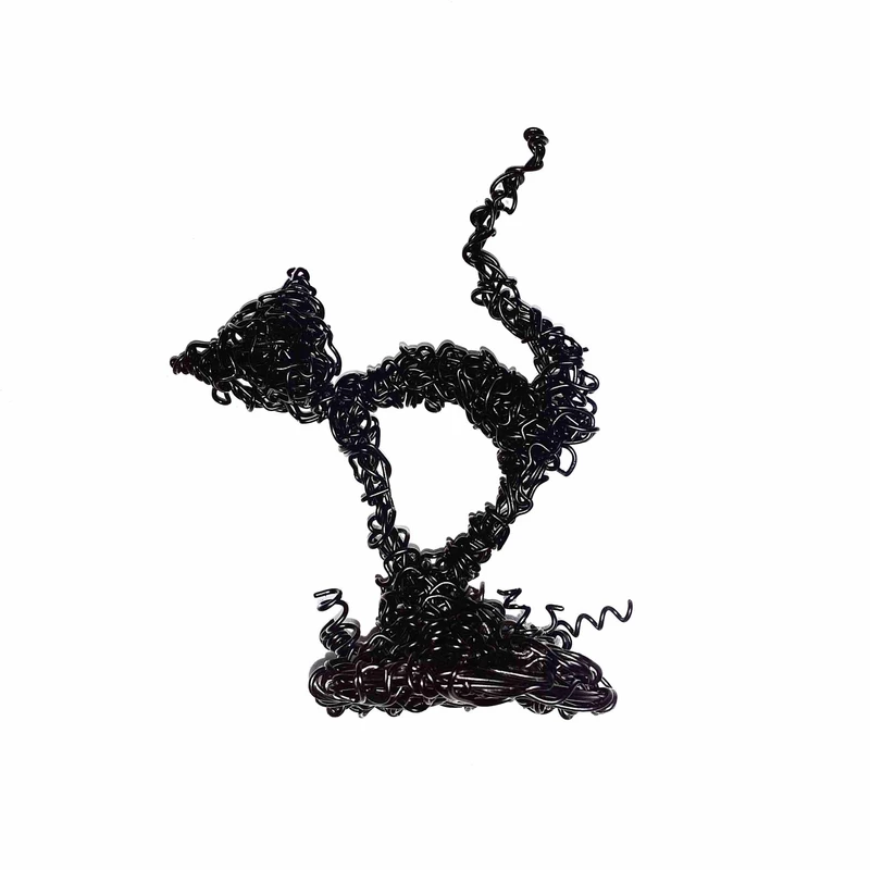 مجسمه سیمی طرح گربه فانتزی مدل  c01